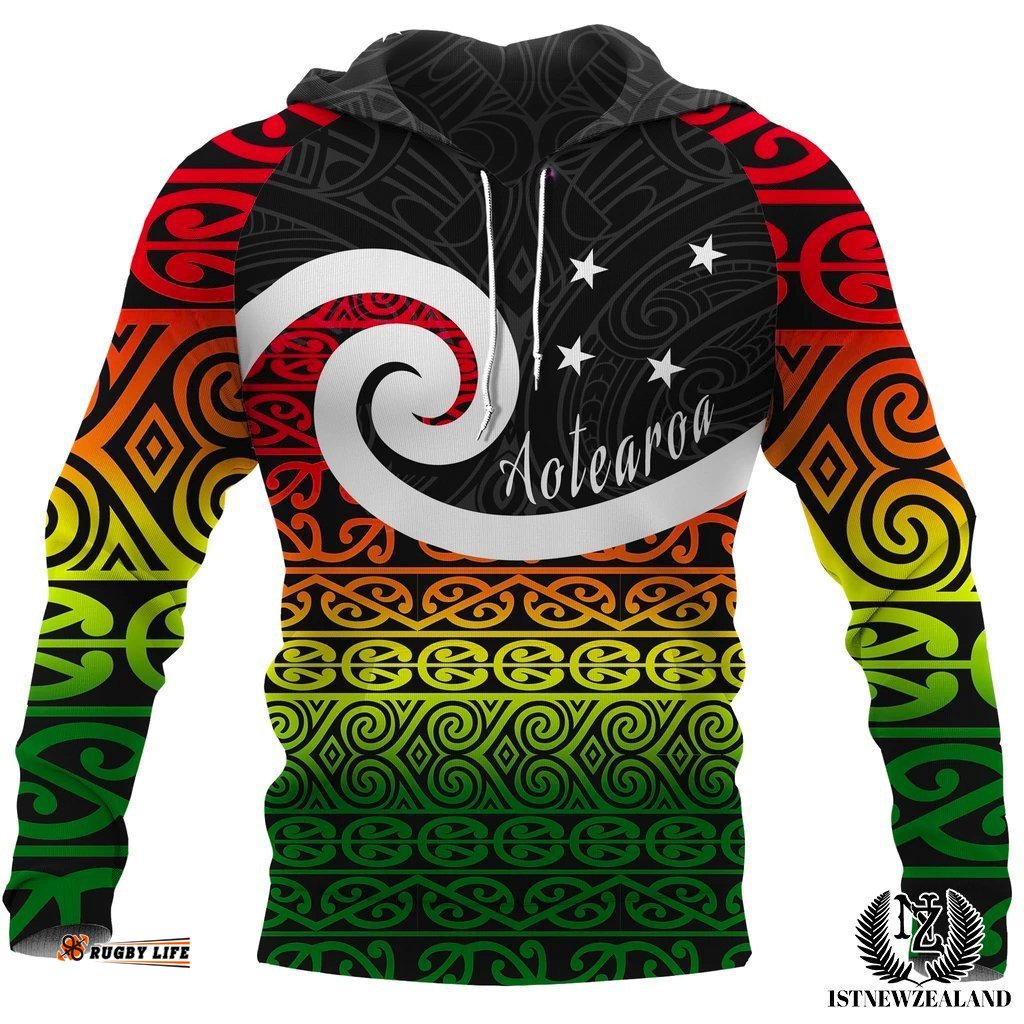 New Zealand Koru Rastafari All Over Print Hoodie