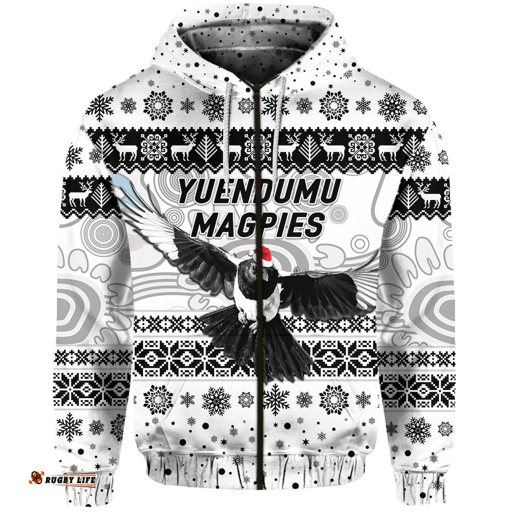 custom personalised yuendumu magpies football club christmas simple style white