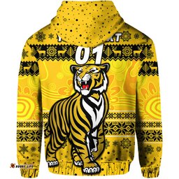 custom personalised richmond tigers zip hoodie christmas simple style yellow