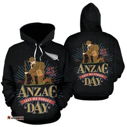 New Zealand ANZAC Day Hoodie, Lets We Forget Pullover Hoodie