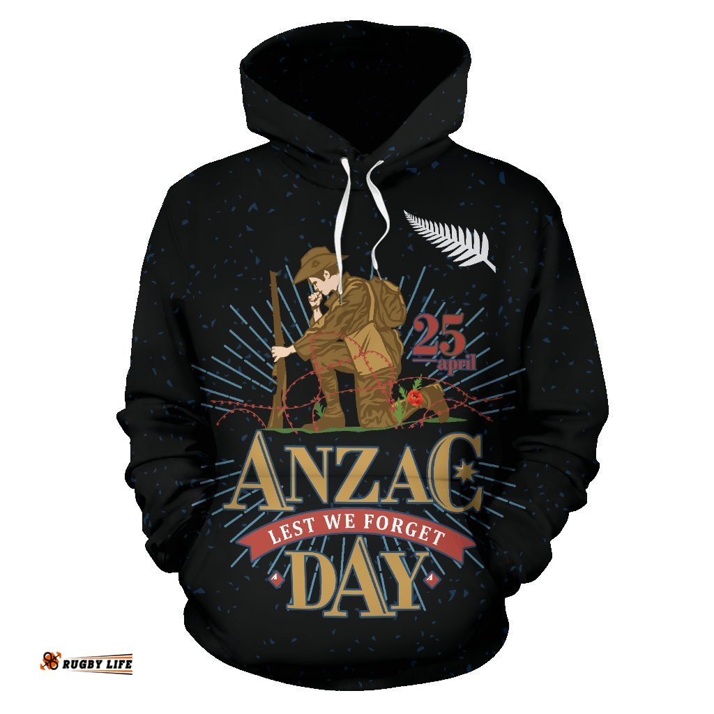 New Zealand ANZAC Day Hoodie, Lets We Forget Pullover Hoodie