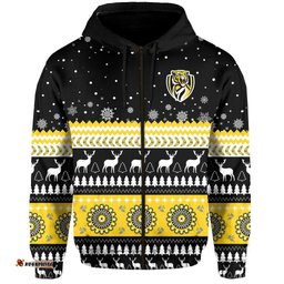 custom personalised tigers christmas zip hoodie indigenous richmond football