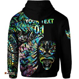 custom personalised new zealand haka rugby maori hoodie silver fern vibes paua shell