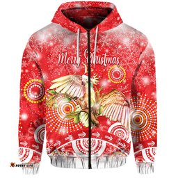 australia cockatoo christmas zip hoodie original style red