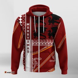 illawarra dragons aboriginal christmas with geometrical pattern zip hoodie