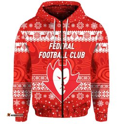 federal football club zip hoodie christmas simple style red