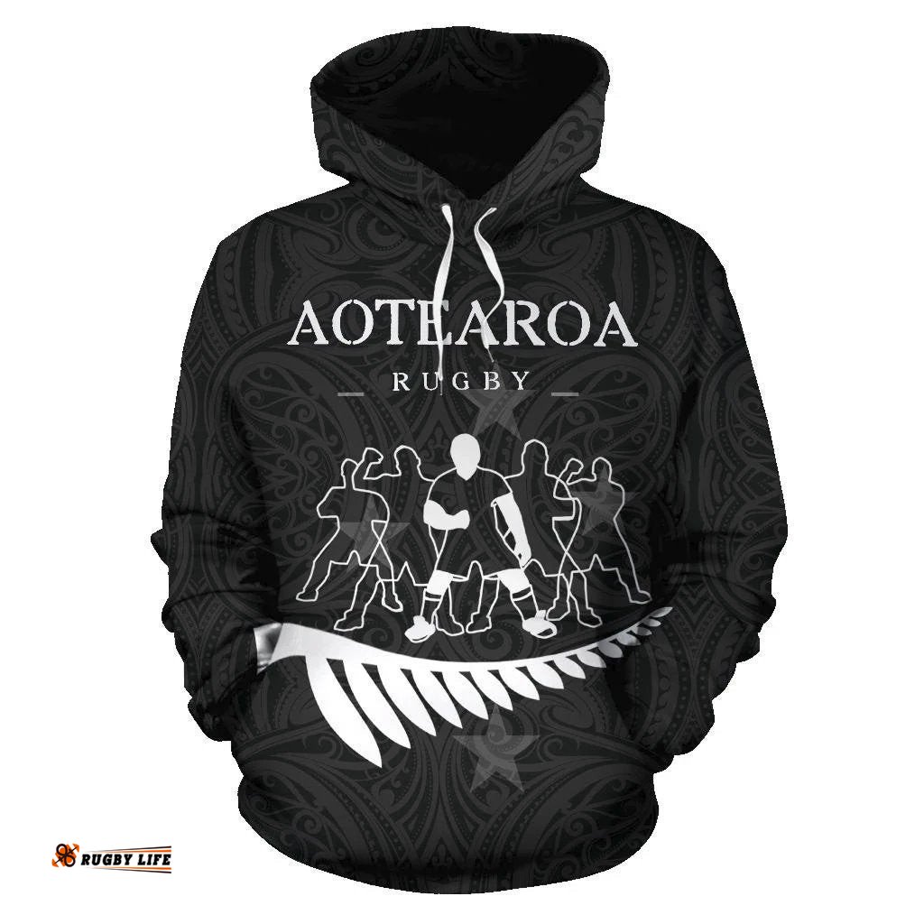 New Zealand Maori Haka Rugby Sayings Hoodie