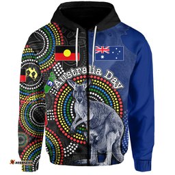 custom personalised australia day zip hoodie mix aboriginal