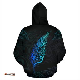 New Zealand Light Silver Fern All Over Print Hoodie
