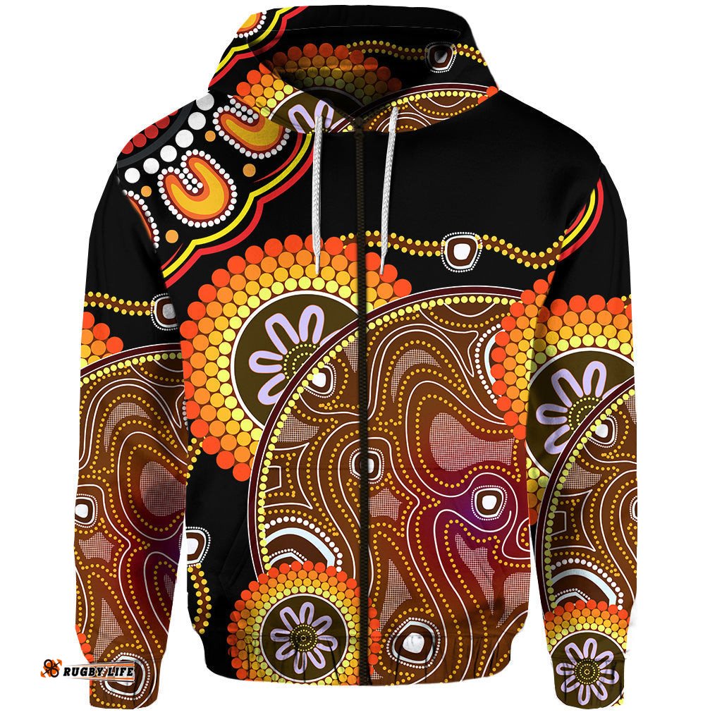 aboriginal zip hoodie sun rise indigenous vibes