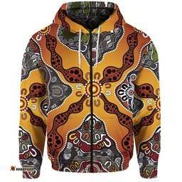 aboriginal art special vibes zip hoodie indigenous