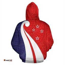 Aotearoa Koru Flag New Zealand Hoodie Red