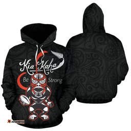 Rugby Kia Kaha Be Strong Hoodie Black