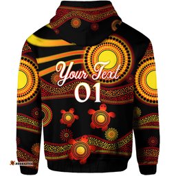 custom personalised aboriginal indigenous flag vibes zip hoodie turtle