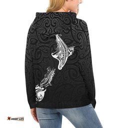 Aotearoa Silver Fern Map New Zealand Hoodie White
