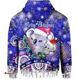 australian koala christmas zip hoodie original style blue