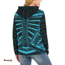 Polynesian Tattoo All Over Hoodie Blue 05