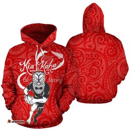 Rugby Kia Kaha Be Strong New Zealand Hoodie Red Version 2