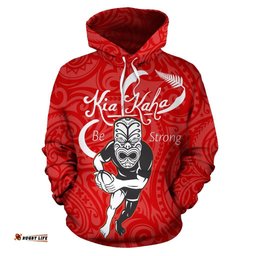 Rugby Kia Kaha Be Strong New Zealand Hoodie Red Version 2