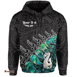custom personalised new zealand maori fern and manaia version black