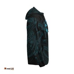 Maori Tattoo Style All Over Zip Hoodie Blue Version
