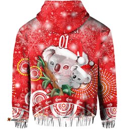 custom personalised australia koala christmas zip hoodie original style red