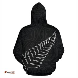 New Zealand Rugby Hoodie, Maori Silver Fern Rugby Pullover Hoodie