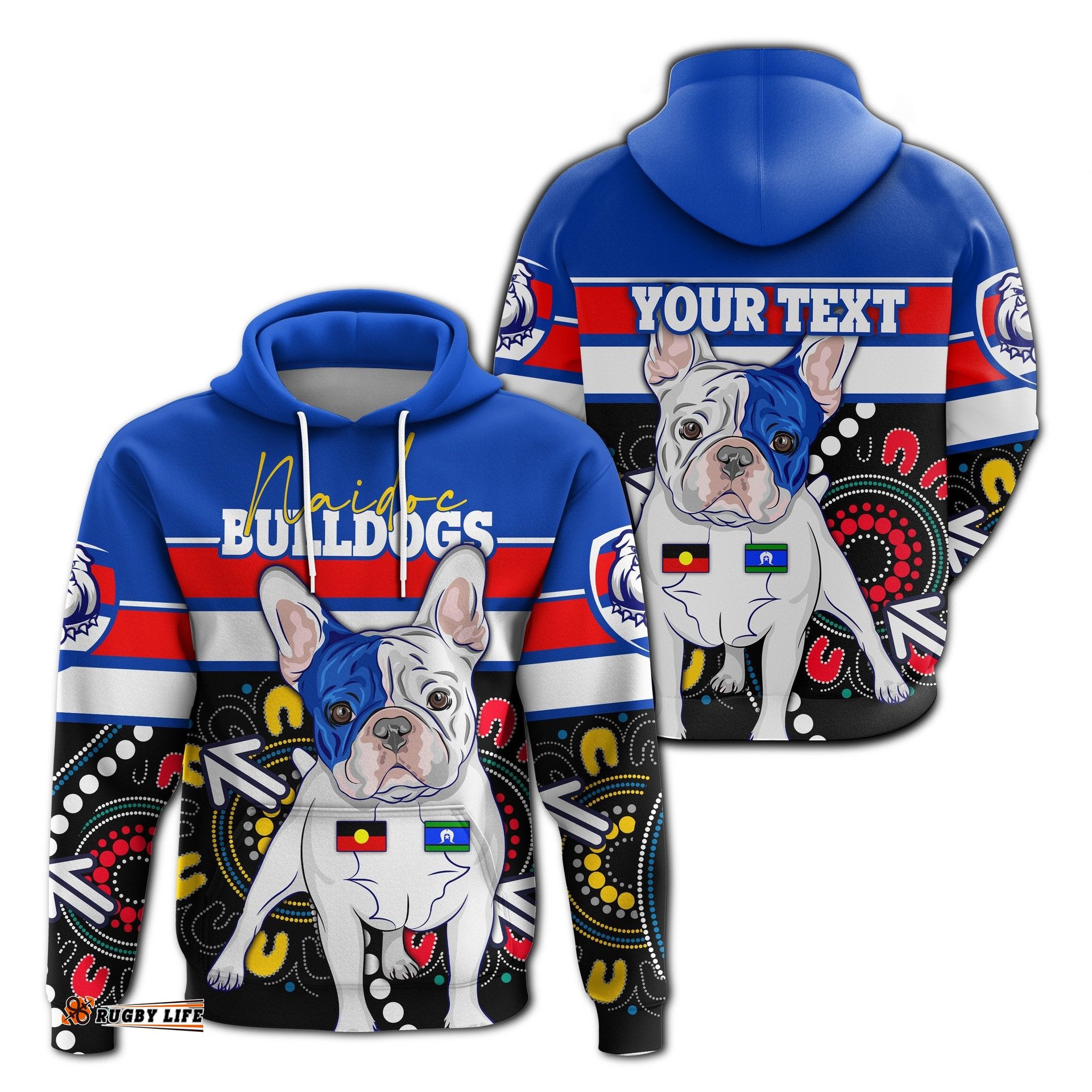 Custom Personalised Western Football Bulldogs Hoodie NAIDOC Week Aboriginal