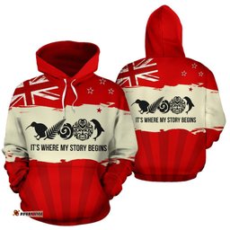 New Zealand Where My Story Begins Hoodie Red