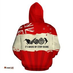 New Zealand Where My Story Begins Hoodie Red