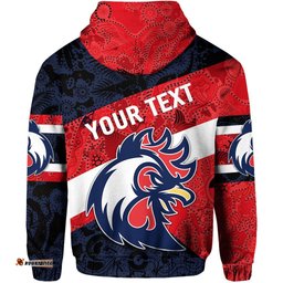custom personalised ti tree roosters zip hoodie sporty indigenous