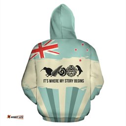 New Zealand Where My Story Begins Hoodie Mint