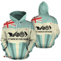 New Zealand Where My Story Begins Hoodie Mint