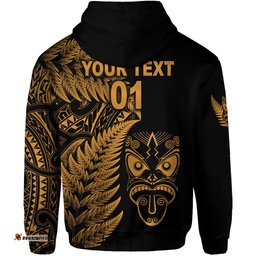custom personalised new zealand haka rugby maori hoodie silver fern vibes gold