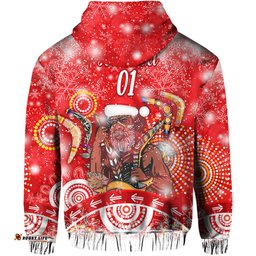 custom personalised australia boomerang indigenous vibes christmas zip hoodie original style red