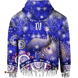 custom personalised australia emu christmas zip hoodie original style blue