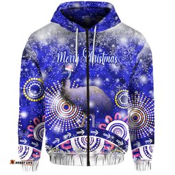 custom personalised australia emu christmas zip hoodie original style blue