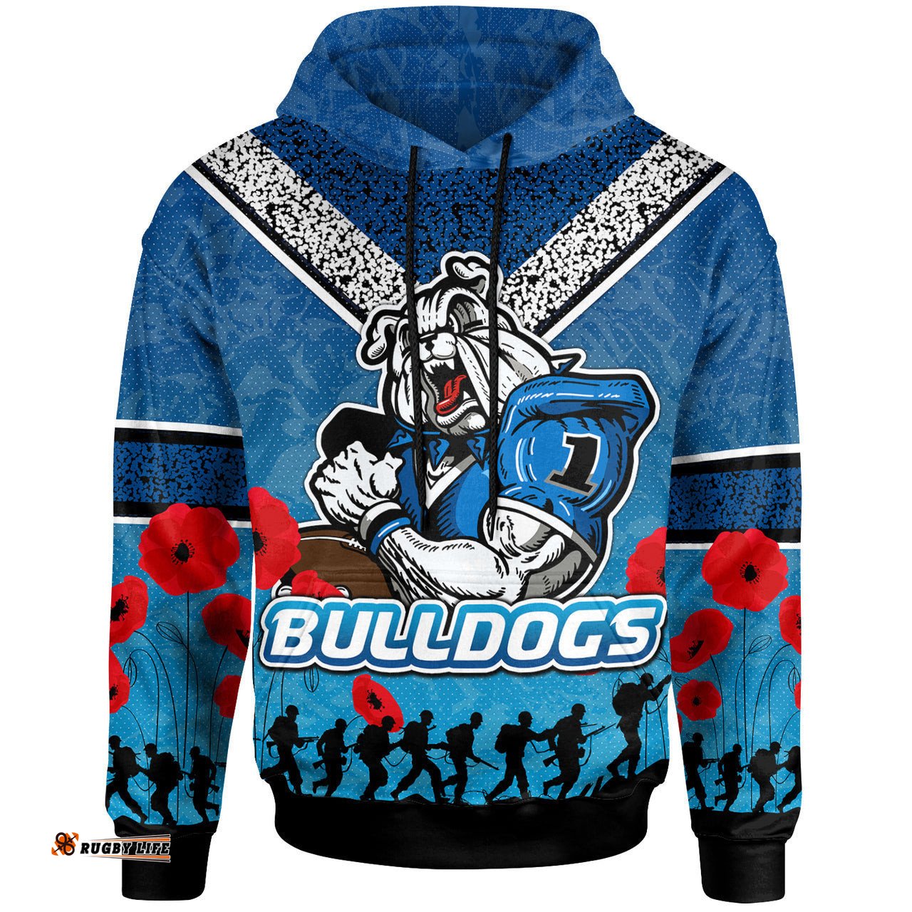 bulldogs rugby hoodie custom anzac bulldogs hoodie