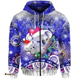 custom personalised australian koala christmas zip hoodie original style blue