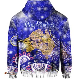 australia map christmas zip hoodie original style blue