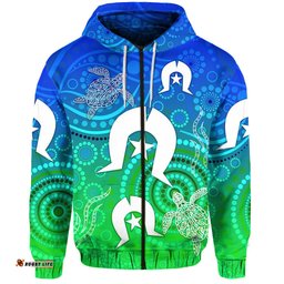 custom personalised aboriginal torres strait islands zip hoodie simple style