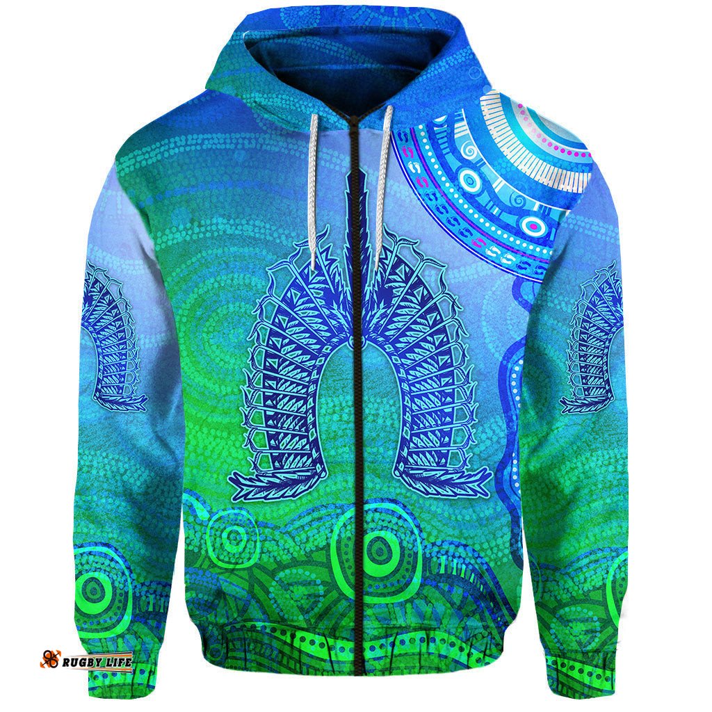 aboriginal torres strait islands zip hoodie wave vibes