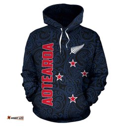 Aotearoa Maori Hoodie Silver Fern