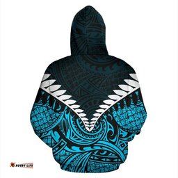 Kiwi Silver Fern Classic Zip Up Hoodie Blue