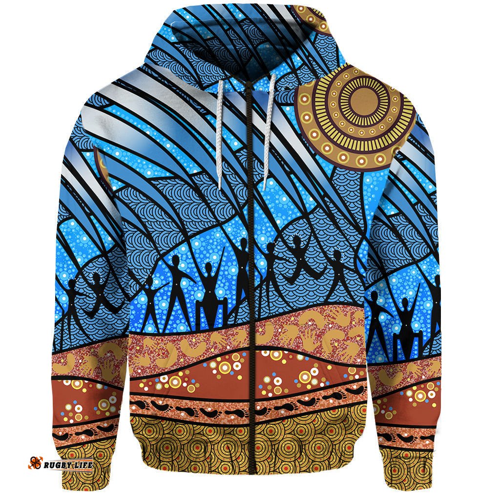 aboriginal naidoc indigenous people zip hoodie