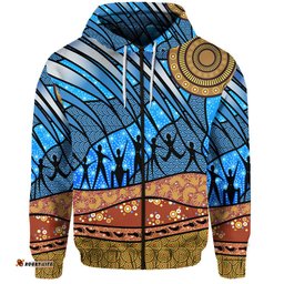 aboriginal naidoc indigenous people zip hoodie