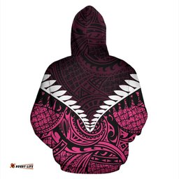 Kiwi Silver Fern Classic Zip Up Hoodie Pink