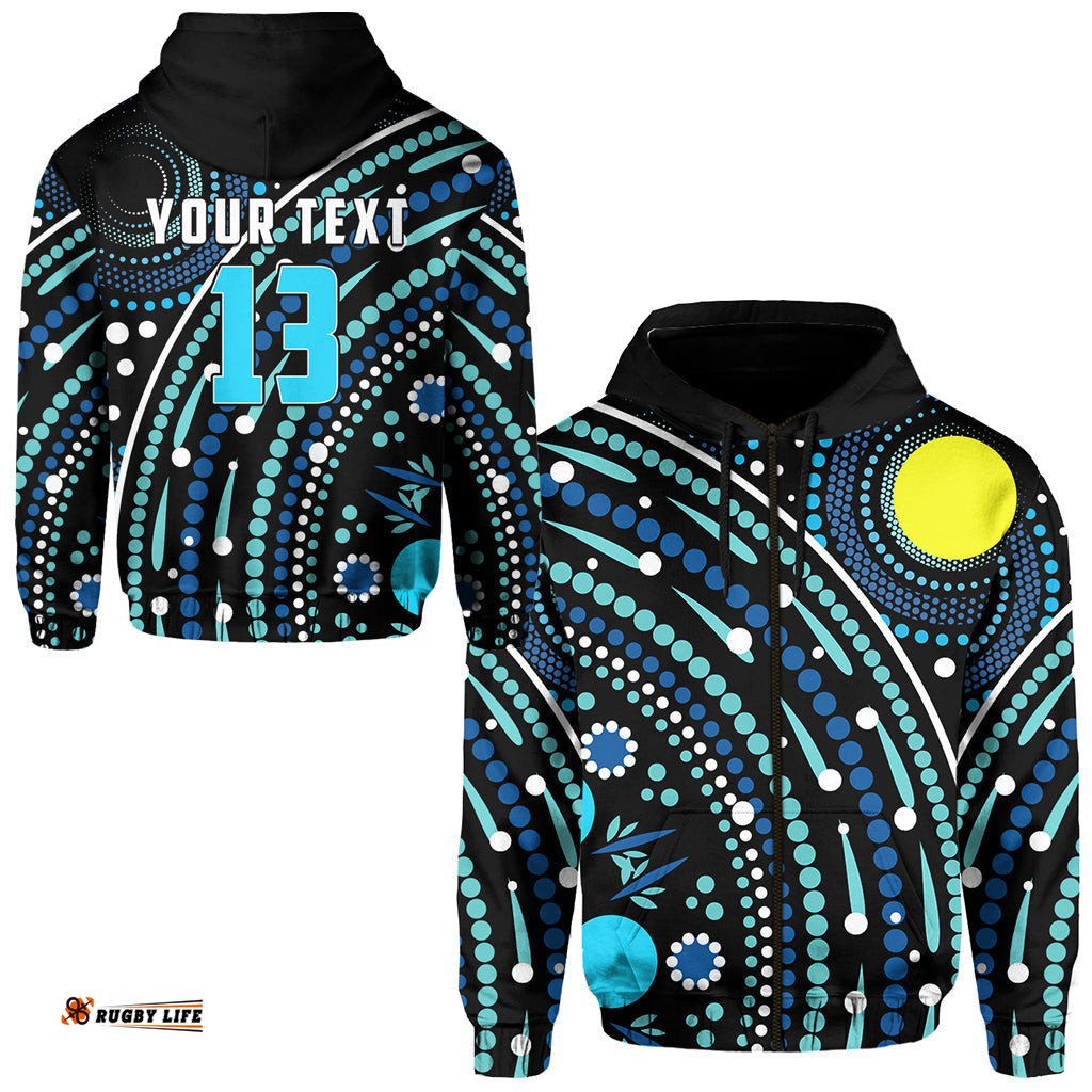 custom text and number aboriginal zip hoodie river of life