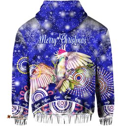 australia cockatoo christmas zip hoodie original style blue