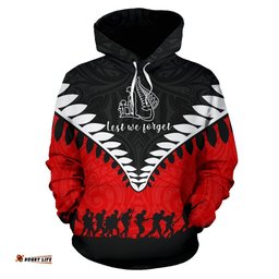 New Zealand Lest We Forget Hoodie, Silver Fern Hoodie